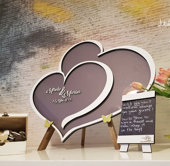 Custom Wedding guest book, Alternative Guestbook Gold Gray