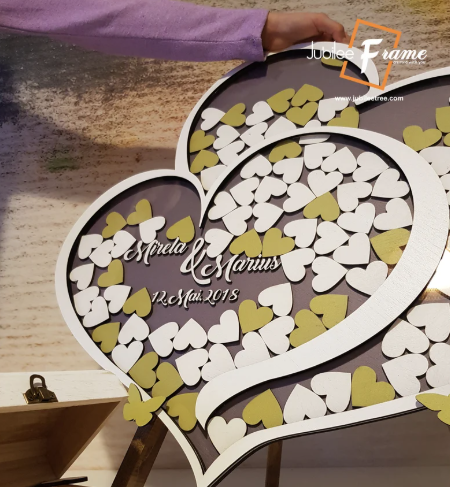 Custom Wedding guest book, Alternative Guestbook Gold Gray