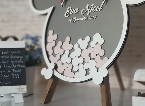 Bride & Groom with loved dogs Wedding guest book